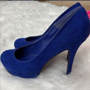 Royal blue suede heels